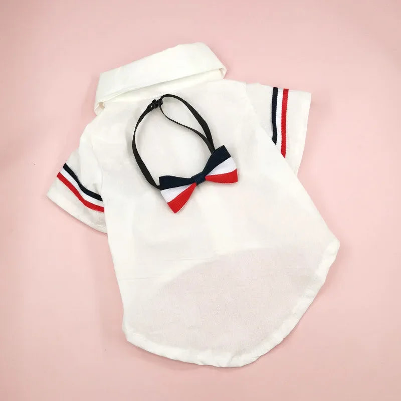 Bow Tie Pet Shirt – Stylish Summer Suit for Small & Medium Dogs and Cats (XS-XL)