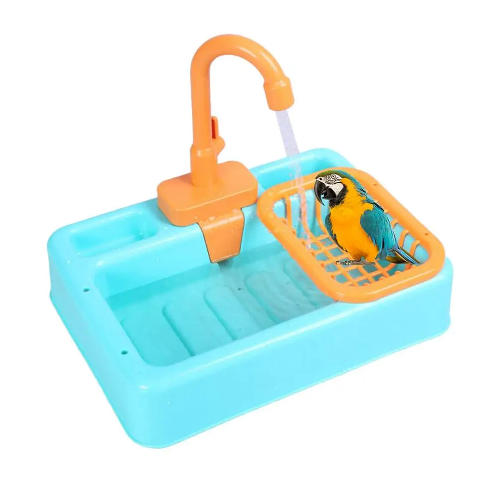 Automatic Bird Bath Tub with Faucet – Parrot & Canary Shower for Small Pets