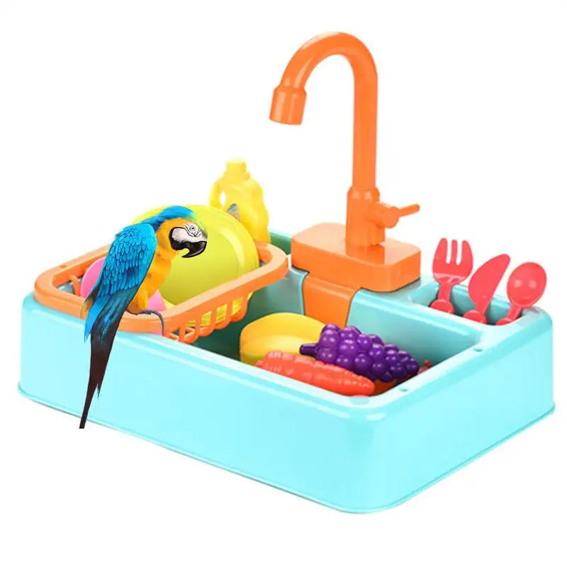 Automatic Bird Bath Tub with Faucet – Parrot & Canary Shower for Small Pets