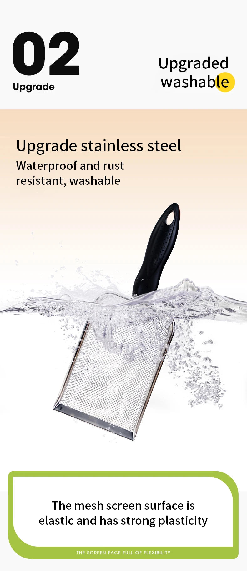 Stainless Steel Cat Litter Scoop – Fine Mesh Sifter for Reptile Sand & Pet Bedding Cleanup
