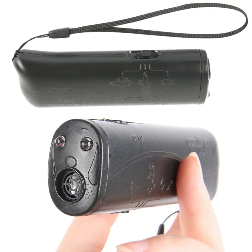 Ultrasonic Dog Repeller & Trainer – No Bark Control with LED Light Torch