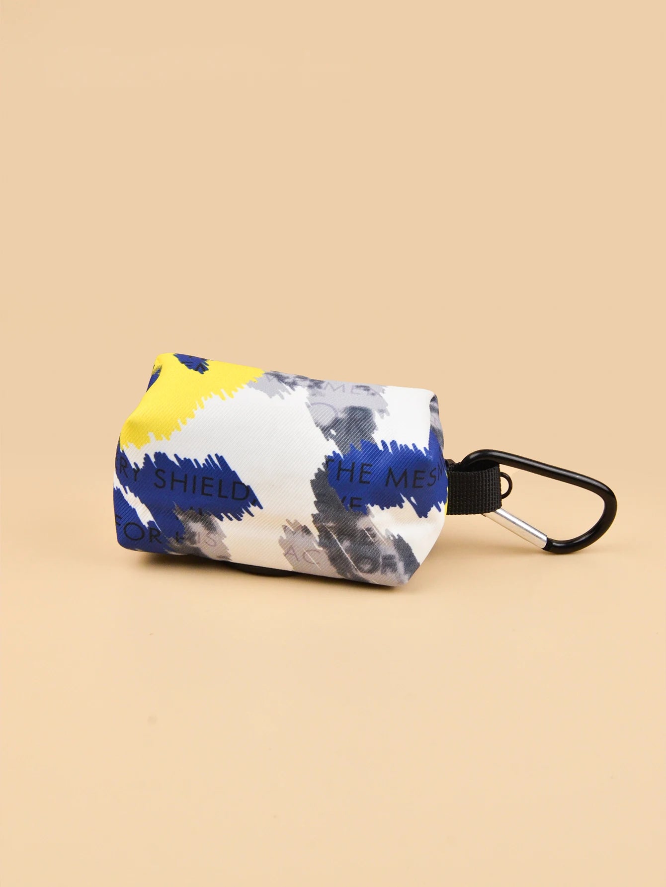 Soporte para bolsas de excrementos de mascotas con estampado de fantasía abstracta: dispensador elegante y práctico para paseos