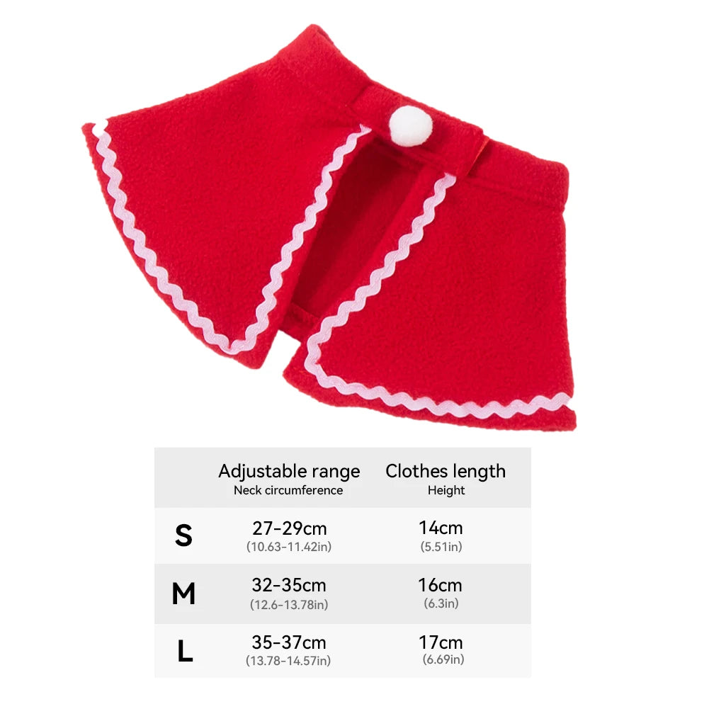 Pet Christmas Costume – Santa Hat & Scarf or Antler Headband Cape Set for Dogs & Cats