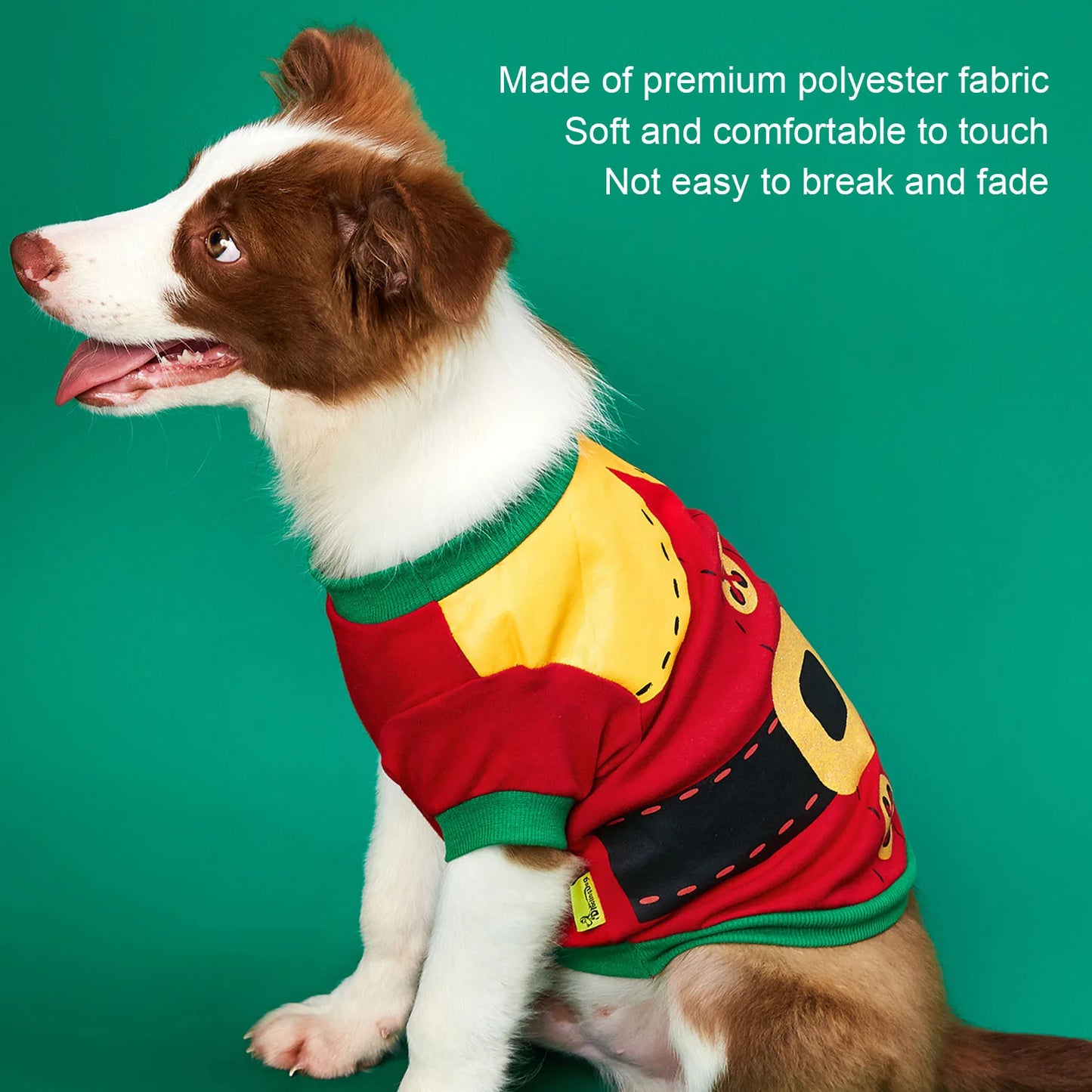 Soft & Stylish Santa's Helper Christmas Pet Shirt for Dogs & Cats – Cozy Winter Pet Clothes with Candy Print
