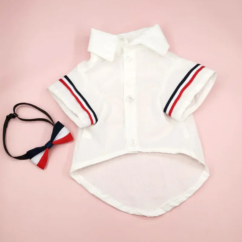 Bow Tie Pet Shirt – Stylish Summer Suit for Small & Medium Dogs and Cats (XS-XL)