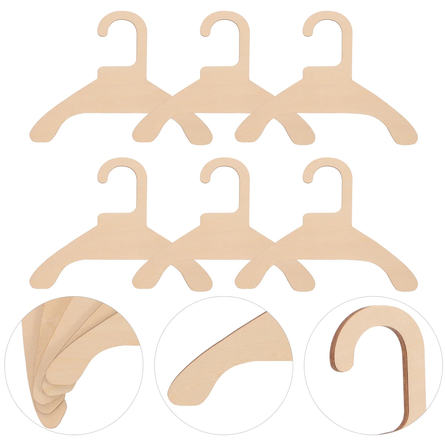 10pcs Mini Pet Clothes Hangers – Wooden Hangers for Small Dog, Cat, and Puppy Clothing