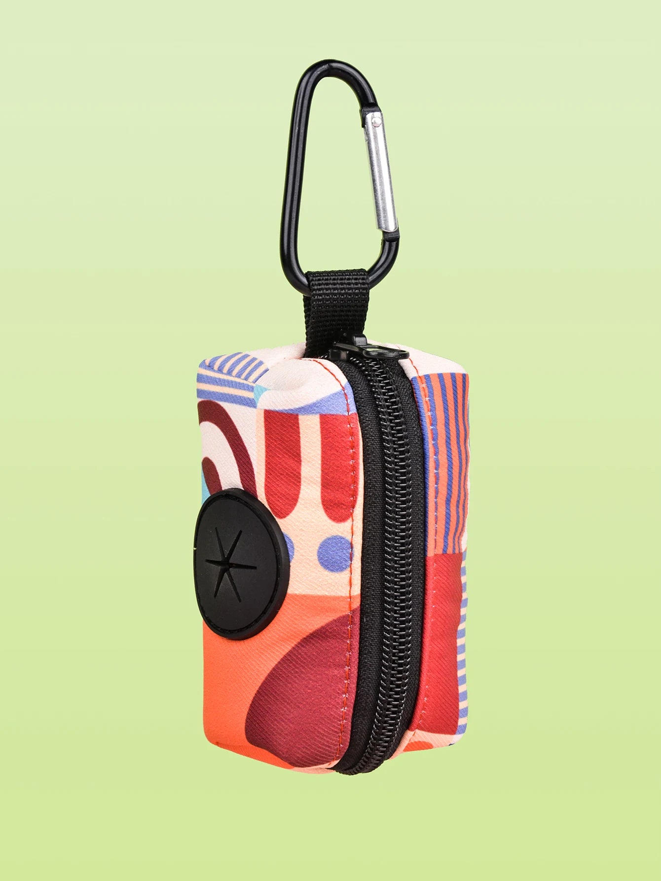 Soporte para bolsas de excrementos de mascotas con estampado de fantasía abstracta: dispensador elegante y práctico para paseos