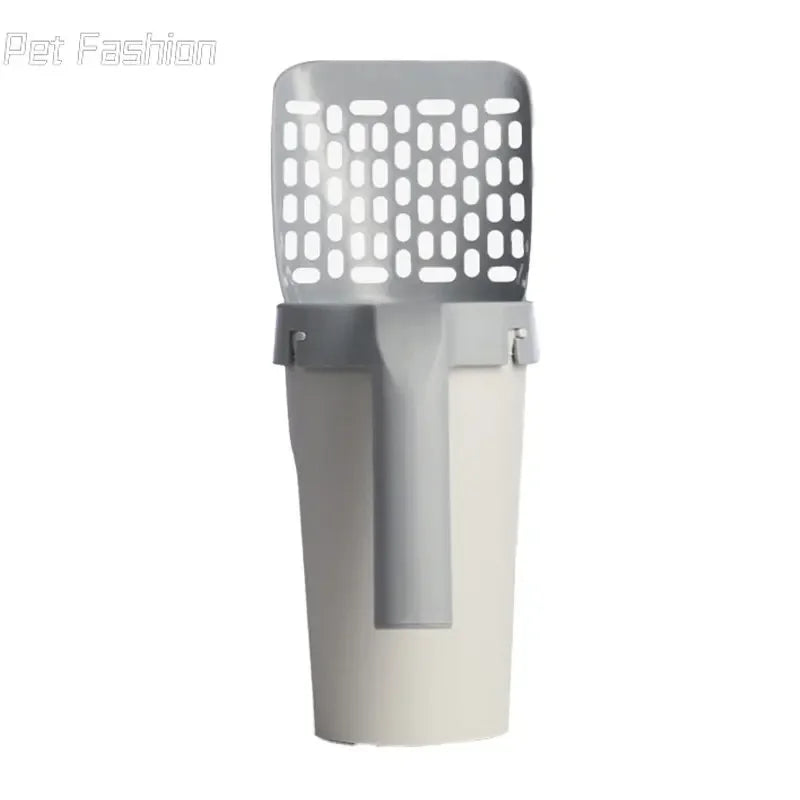 Self-Cleaning Cat Litter Scoop – High-Capacity Shovel with Hollow Grid & Garbage Bag Holder