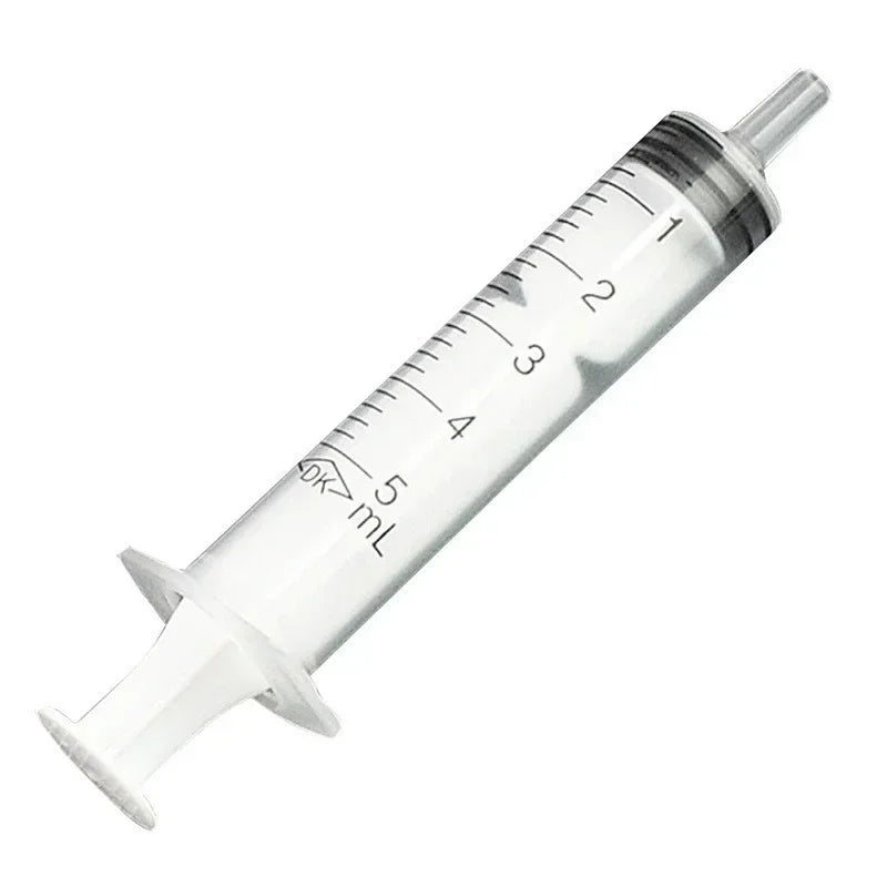 10pcs Disposable 5ml Plastic Syringes – No Needle, Ideal for Lab Use, Nutrient Measuring, and Small Pet Feeding
