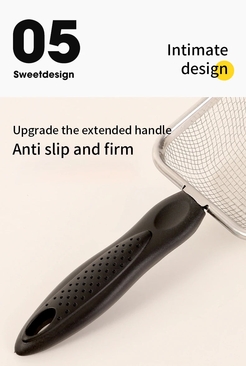 Stainless Steel Cat Litter Scoop – Fine Mesh Sifter for Reptile Sand & Pet Bedding Cleanup