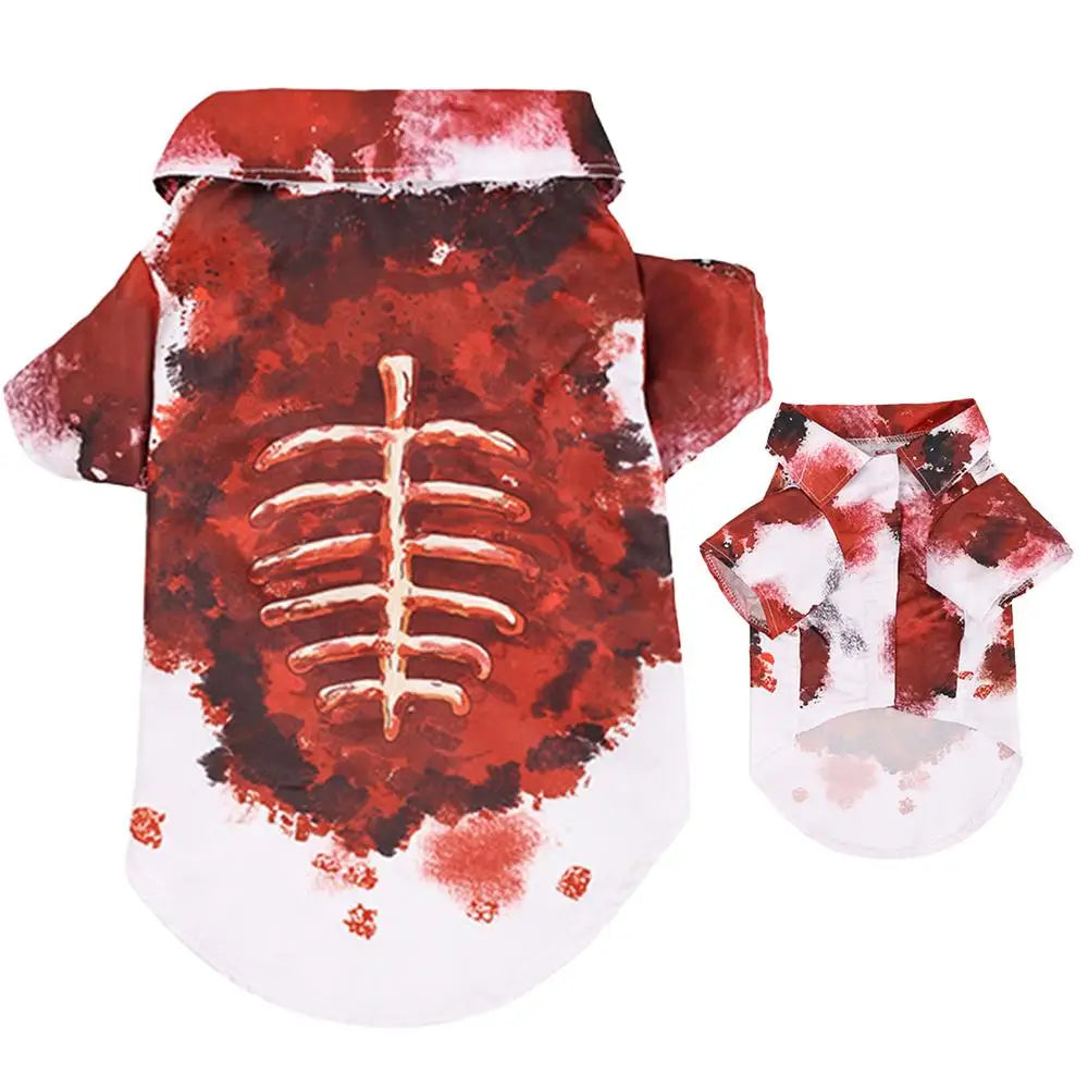 Bloody Skeleton Halloween Costume for Cats & Dogs – Spooky Pet Outfit in 4 Sizes (S/M/L/XL)