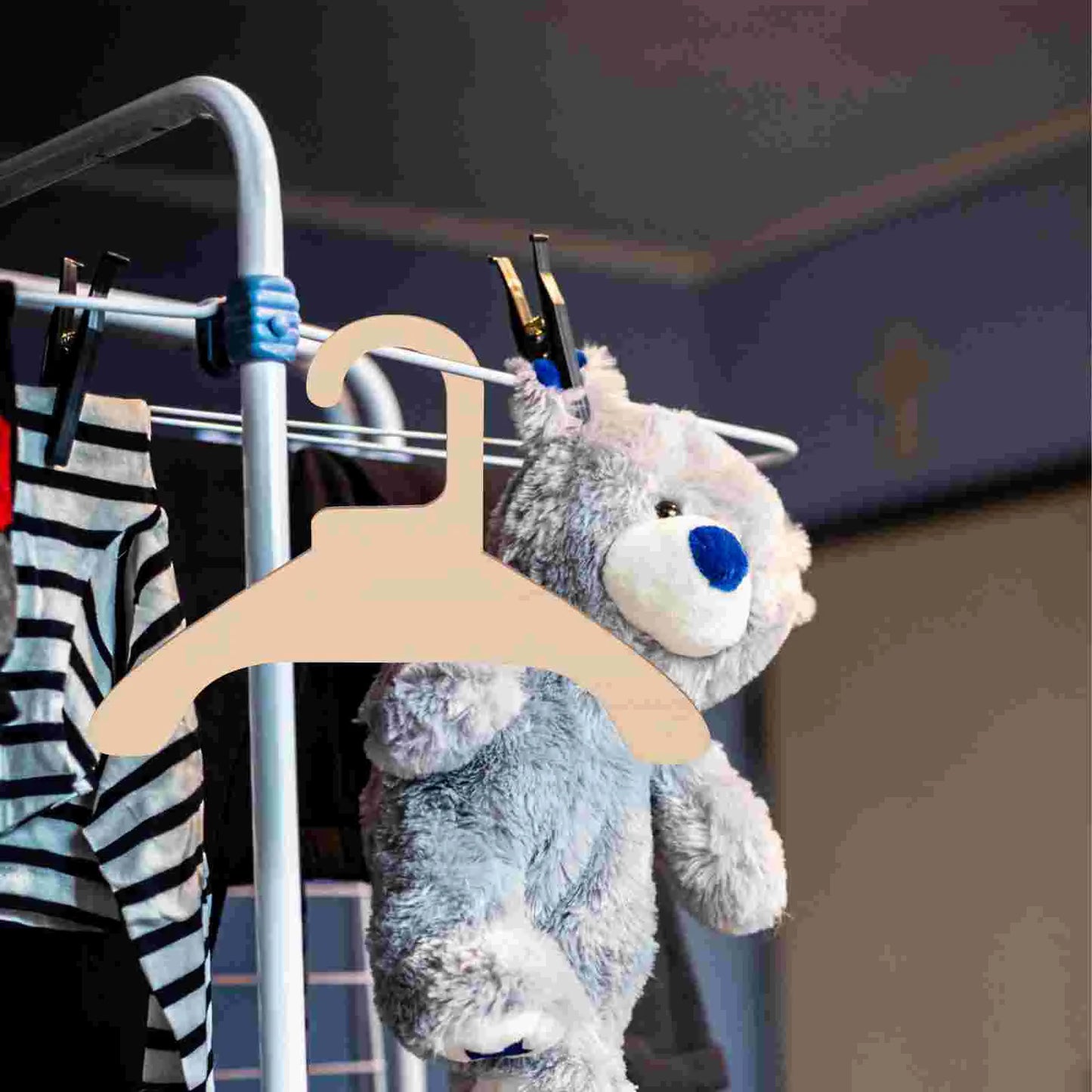 10pcs Mini Pet Clothes Hangers – Wooden Hangers for Small Dog, Cat, and Puppy Clothing