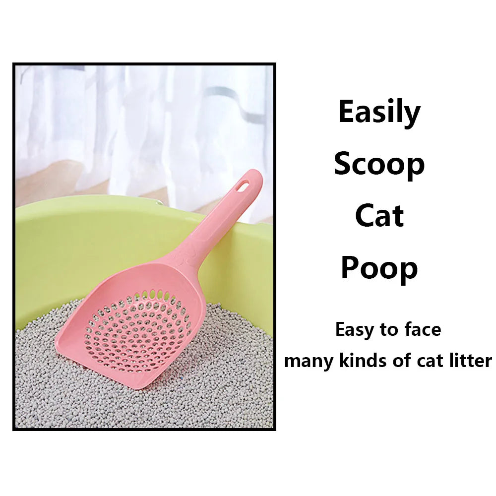 Plastic Cat Litter Scoop – Durable Hollow Sifter with Easy Storage for Pet Care (Pink, Green, Blue)