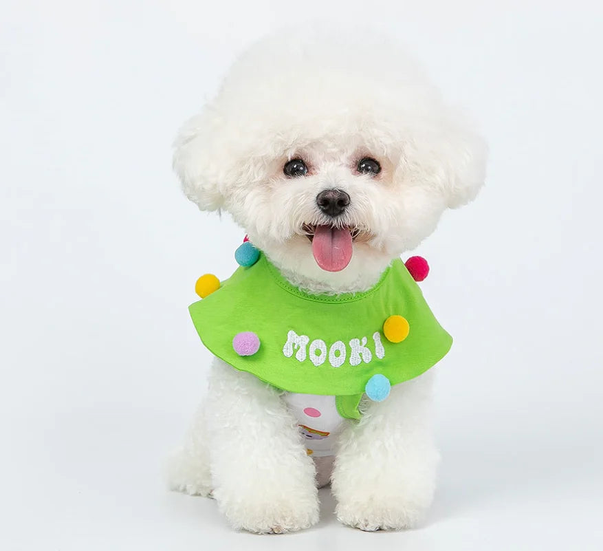 Adorable Cupcake Pet Costume – Lightweight Pet Cape with Colorful Pom-Poms for Small Dogs & Cats