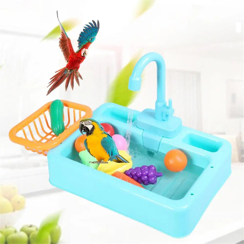 Automatic Bird Bath Tub with Faucet – Parrot & Canary Shower for Small Pets